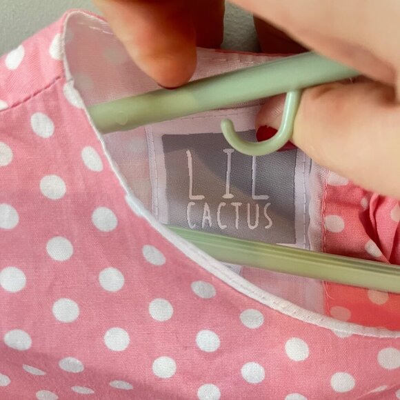 Lil Cactus Pink and White‎ Polka Dot Hen and Chick Dress- Size 4T - Picture 5 of 6